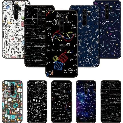 Phone Case For Xiaomi Redmi Note 8 8T 7 7A 9 9S 8A 4 5 Pro Black Cover Shell Fashion Prime 3D Etui Soft Math Chemical Formula