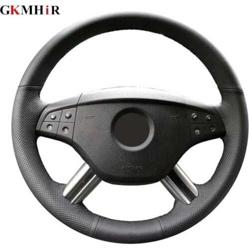 GKMHiR Artificial Leather Black Steering Wheel Cover for Mercedes Benz M-Class GL-Class GL450 2006-2009 ML350 ML500 2005 2006