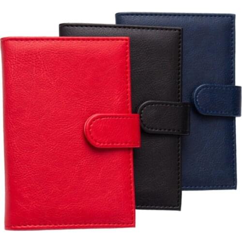 Buckle Passport Holder with ID Card Covers Easy Closing Solid Color Bags for Passport Flight Ticket Emboss NAME LOGO