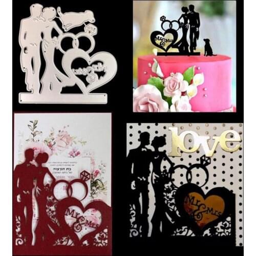 DIY love metal sweetheart cutting dies men and women dies scrapbooking album decoration heart stamp and dies 2020 art stencil