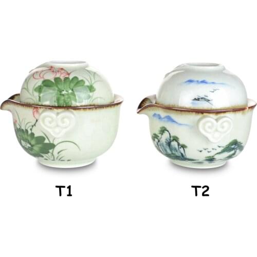 Elegant China Porcelain Gongfu Small Portable Teapot Cups Serving Set