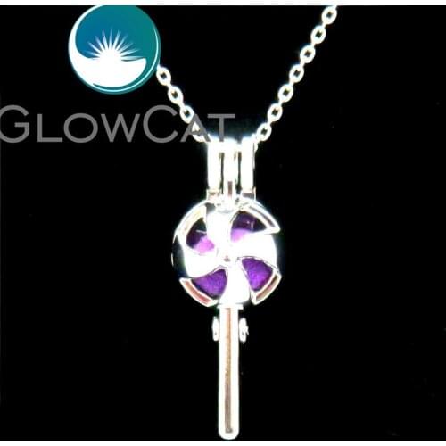 GLOWCAT L591 Metal Windmill Shape Beads Girl Kids Locket Necklace Cage Aromatherapy Perfume Jewelry Handcraft