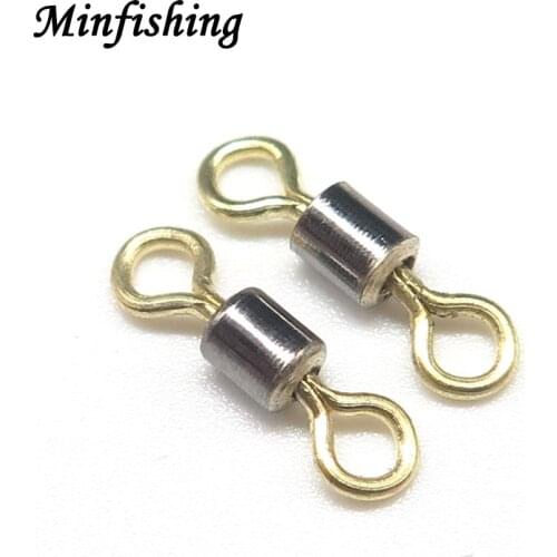 Minfishing 50PCS double color Fishing Swivel Snap Ball Bearing Swivel with Solid Rings Rolling Swivel Fishing Hooks Connector