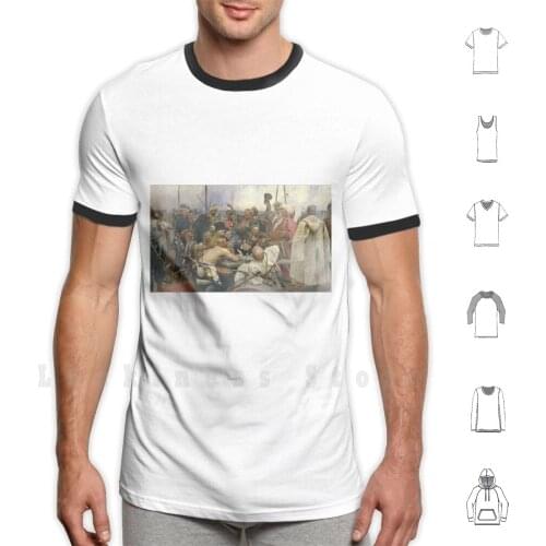 Ilya Repin Reply Of The Zaporozhian Cossacks T Shirt Print For Men Cotton New Cool Tee Ilya Repin Reply Of The