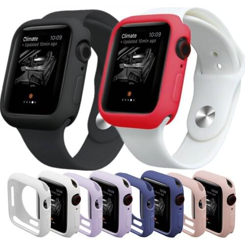 Soft Silicone Coforful Watch Case Cover For Apple 1 2 3 42MM 38MM Soft Cover Shell For IWatch 4 5 6 SE 44MM 40MM Accessories
