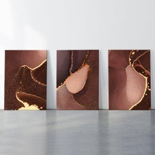 Set of 3 Luxury Abstract Fluid Art Canvas Wall Art Prints Marble Canvas Paintings Wall Posters and Pictures Bedroom Home Decor