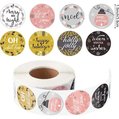 500pcs/roll Cute Happy holidays stickers Birthday Gift Decoration Sealing Label Kids toys Gift Package Scrapbooking Stickers