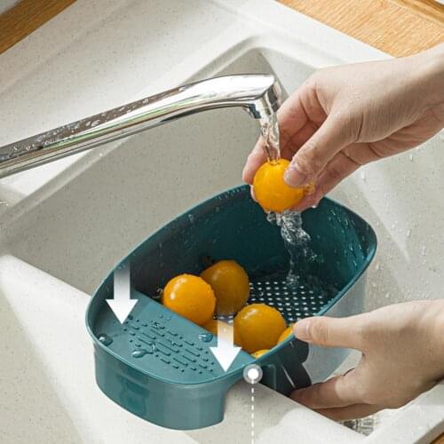 New Simple Drain Rack Bathroom Sink Adjustable Basket Kitchen Silicone Soap Rack Drain Sponge Faucet Kitchen Tool Accessories