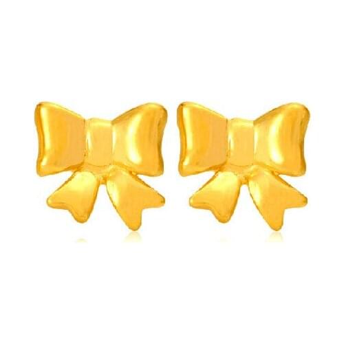 New Arrival 24k Yellow Gold Earrings / Womens Butterfly Earrings 1.75g