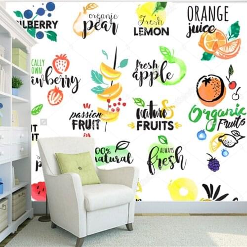 Fruit wallpaper,Fruit Label,3D modern mural for kitchen restaurant coffee shop shop background wall silk papel de parede