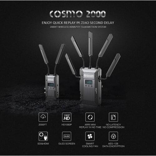 Original HOLLYLAND COSMO 2000FT Wireless HD Video Transmission System Broadcast Transmitter & Receiver 3G-SDI 1080