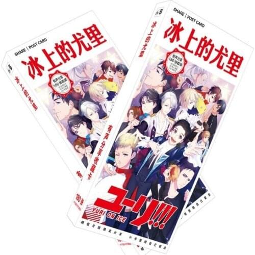 180pcs/Set Japanese Anime Yuri On Ice Paper Postcard/Greeting Card/Message Card/Birthday Letter Envelope Gift Card
