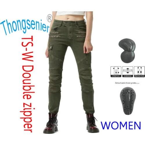 POPULAR styles Women Motorcycle Jeans Moto Pants Protective Gear Riding Touring Motorbike Pant Double zipper