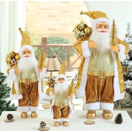 Christmas Decoration Santa Claus Dolls Multicolor Santa Claus Dolls Holding Gifts Ornaments Party Decoration