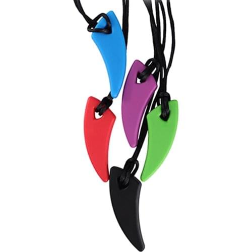 Sensory Chew Necklace Silicone Chew Pendant Training Toy Chew Necklace for Teething Babies Autism Anxiety ADHD Baby Teether Care