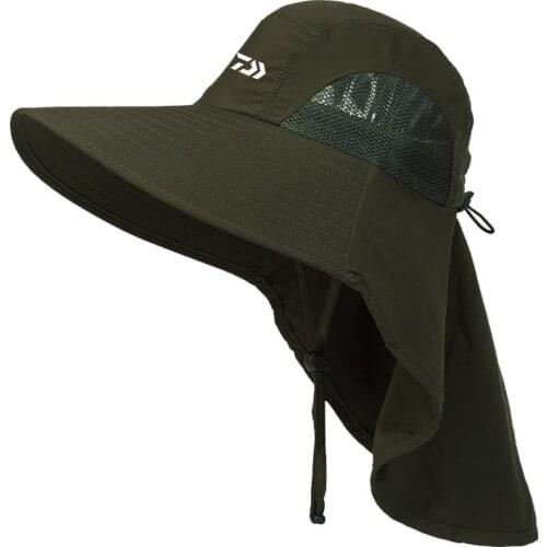 Outdoor Climbing Sports Uv Protection Fishing Hat Summer Unisex Wind-Proof Sunshade Casual Big Brimmed Fishing Caps