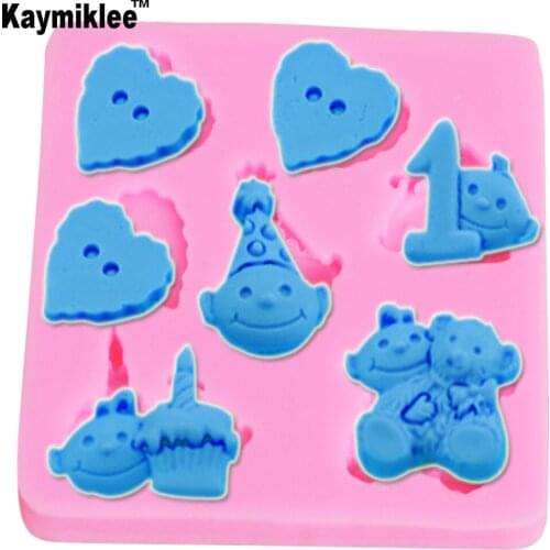 M2023 Button UV Resin Silicone Mold Fondant Chocolate Candy Gumpaste Lollipop Crystal Epoxy Soft Clay Bear Love Moulds