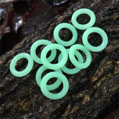 10 Pieces Silicone O-shaped Luminous Ring Night Fishing Tent Nail Safety Mark Signs for Outdoor Tent Stake S/L