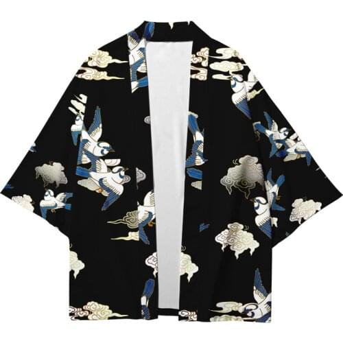 Traditional Japanese Samurai Kimonos Cardigan Robe Men New Summer Women Yukata Haori Casual Cosplay Clothing Street Dancewear