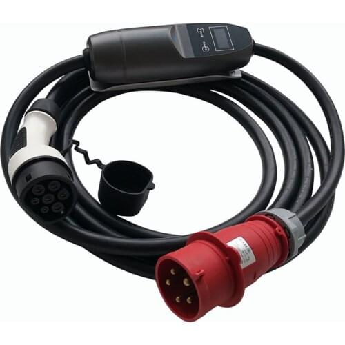 IEC 62196 Level 2 smart portable ev charger fast charging 32AMP 22kw with red cee ev charging station