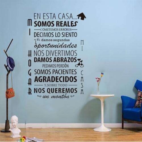 Vinyl Carved Wall Sticker Spanish House Rules Removable Decal Art Wallpaper Fashion Simple Home Decoration Painting SP-018