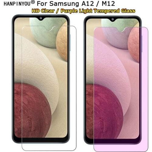 For Samsung Galaxy A12 / M12 Clear / Anti blue Purple Light Ray Eye Care Tempered Glass 9H 2.5D Premium Screen Protector Film