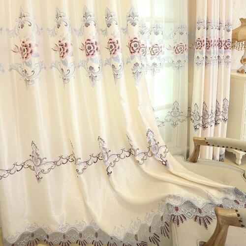 Embroidered Jacquard Semi-shading Curtains Three-color Finished Modern Minimalist Custom Curtains for Living Dining Room Bedroom