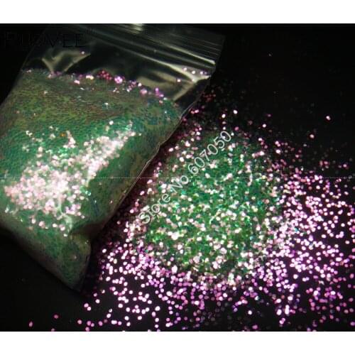 1MM White Glitter Hexagon with Purple-red Green Light Tint Shining Sequin Paillette Shape for Nail Art Glitter Craft Decoration