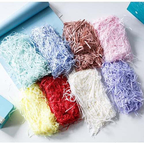 100g/bag of Raffia Shredded Paper Gift Box Decoration Party Gift Packaging Color Crumpled Paper DIY Craft Paper Filling Material