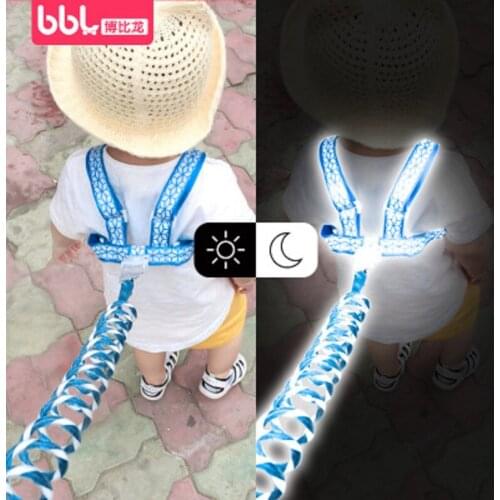 2 In 1 Childrens Traction Rope Baby Anti-Lost Bracelet 1.5 Meters Belt Safety Harness Wristband Adjustable Walker Reflective