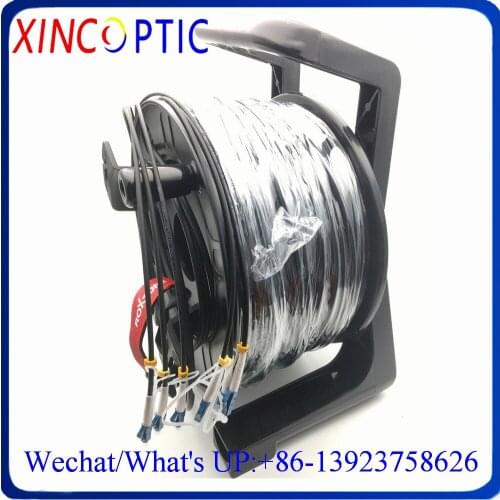 8C,MM,OM1,62.5/125,LSZH/TPU Armored Black Cable,4.8mm,8Core LC/SC/FC/STUPC Fiber Optical Patch Cord Cable,100M With PCD235 Roll