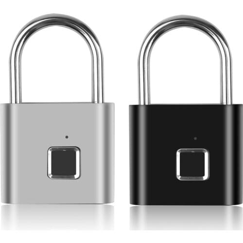 Keyless USB Rechargeable Door Lock Fingerprint Smart Padlock Waterproof Universal Quick Unlock For Handbag/Closet/Trunk Safety