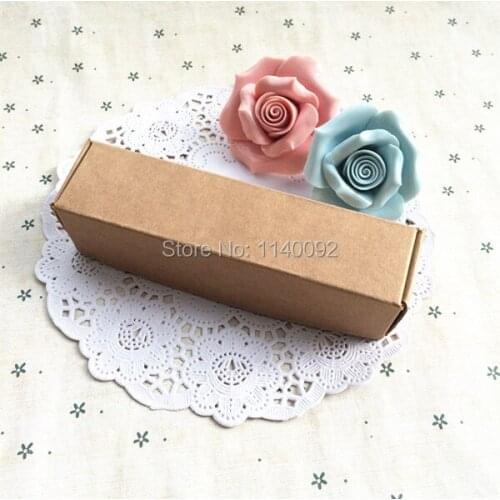 Free shipping 50 pcs a lot 12.3x3.2x3cm retro 350 gsm kraft paper packing box/thick/cosmetics box/ refill box / lovely gift case