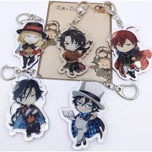 Bungou Stray Dogs Osamu Dazai Nakahara Chuuya Ryunosuke Acrylic Figure Keychain Itabag Pendant Keyring Toy Cosplay Anime