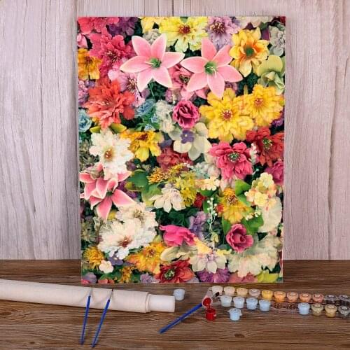Flower Rose DIY Paint By Numbers Package Acrylic Paints 50*70 Painting On Canvas Wall Paintings Crafts For Adults Handiwork