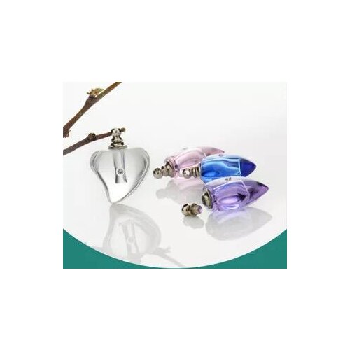 DIY screw cap clear heart Crystal Vials pendants perfume vial bottle fashion necklace pendant name on rice art bottle jars decor