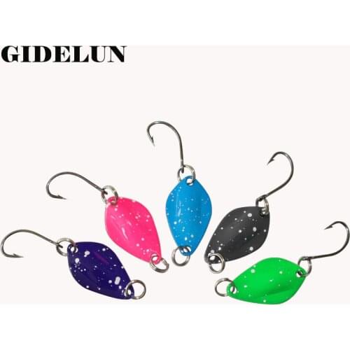 Two sides painted 2.5cm 2g spoon fishing lure metal bait fishing wobblers crank bait pesca fishing tackle artificial trout lure