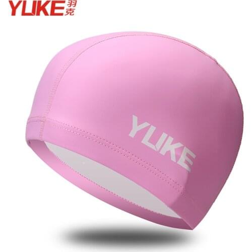 Elastic Waterproof PU Fabric Protect Ears Long Hair Sports Swim Pool Hat Swimming Cap Free size for Men & Women Adults