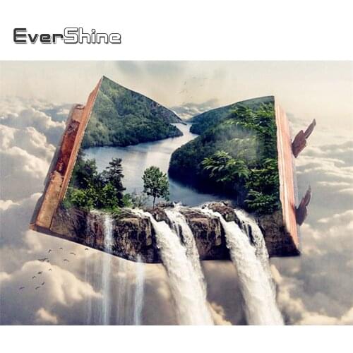 EverShine 5D Full Square Drill Book Picture DIY Resin Diamond Embroidery Landscape Book Diamond Mosaic Kit Sale Room Decor Gift