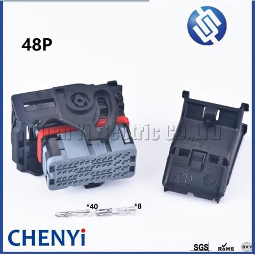 Gray Coding 48 Pin way Molex CMC And CMX Sealed Hybrid Modular Wiring Plug Left Wire Output Black Connector Socket 64320-1318