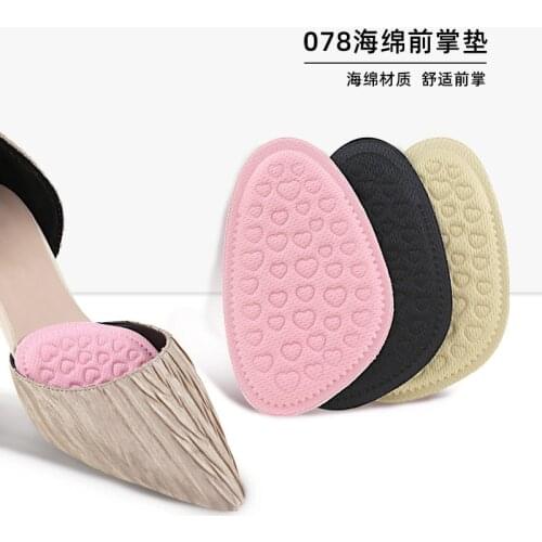 Sponge forefoot pad, soft, breathable, invisible half-size pad, non-slip, shock-absorbing massage, high-heeled shoe sole pad