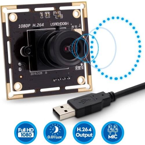 H.264 2MP 1080P Security Protection USB camera board Low illumination 0.01lux Sony IMX322 CMOS USB Camera module with HD lens
