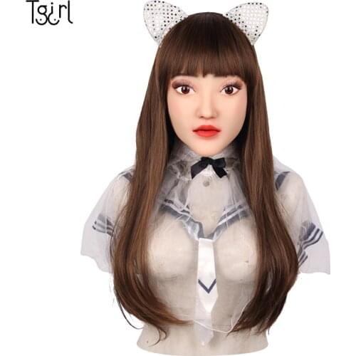 Halloween Headgear Silicone Female Headwear Realistic Goddess Face Masquerade