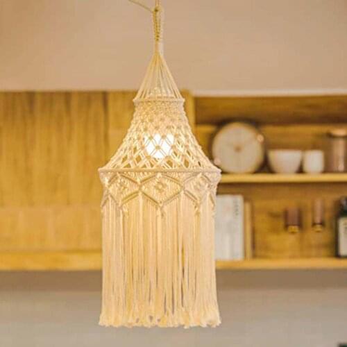 Cotton rope Macrame Lamp Cover Boho Ornament Decor lamp Macrame Woven Tapestry