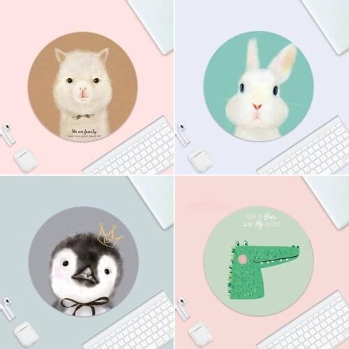 Animal Pattern Customized laptop Gaming mouse pad Small Rubber Desk Table Protect Game Office Work Round Mouse Mat pad