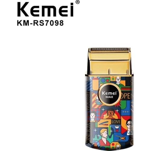 Kemei KM-RS7098 New Youth Version Mini Retro Personality Graffiti Electric Shave Razor Mens Floating Knife Net Shaving Machine