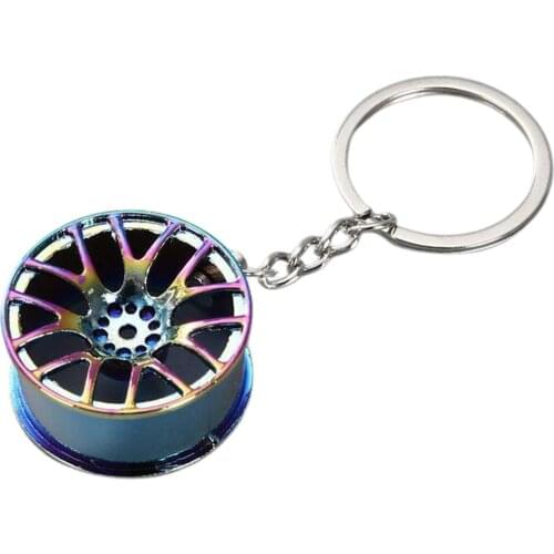 Cool Keychain Wheel Hubs Key Tags Zine Alloy Keyrings For Men Causal Car