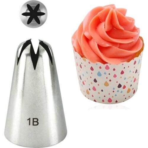 Larger Drop Flower Tips 1B# Decorating Nozzle Icing Tube Pastry Tips Fondant Cake Decorating Sugarcraft Tools Bakeware