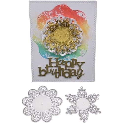 Hemere 2pcs Sunflower frames Metal Cutting Dies Stencils for DIY Scrapbooking album Decor Embossing Hand-on Cut Die Paper Cards