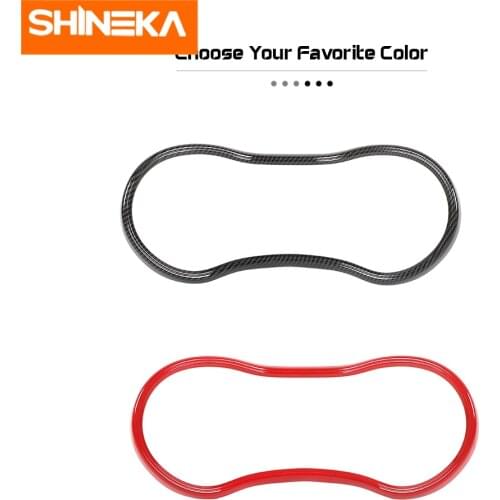 SHINEKA Interior Mouldings For Jeep Grand Cherokee Car Center Console Dashboard Trim Ring Stickers For Jeep Grand Cherokee 2014